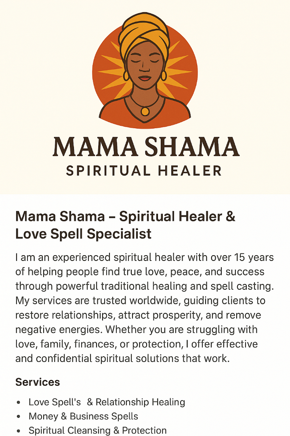 Mama shama Love spell